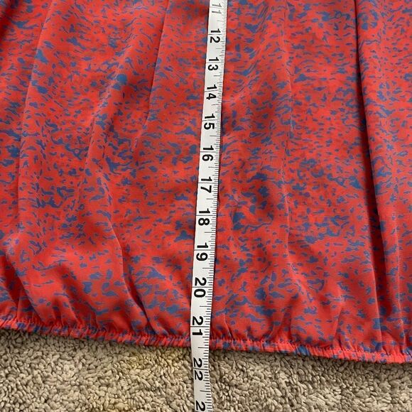 Women's Olivia Moon Tie Front Sheer Geometric Print Peasant Top Size XS - Picture 5 of 7